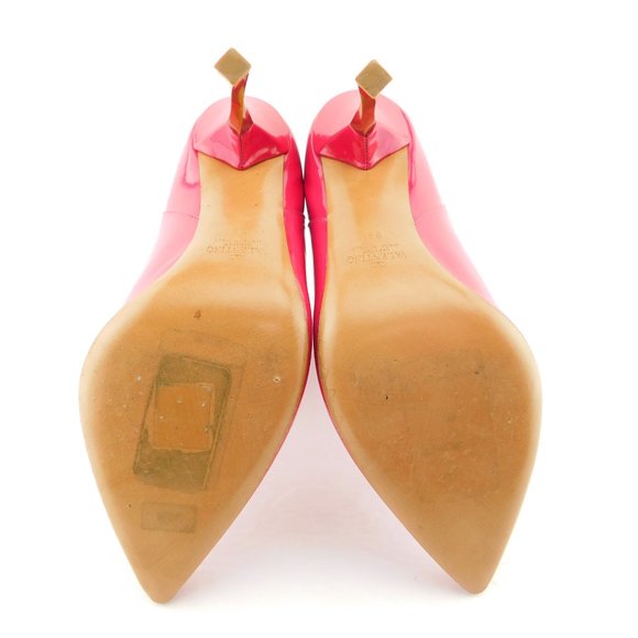 VALENTINO Dark Hot Pink Patent Metal Heel Booties 39 - Picture 8 of 11